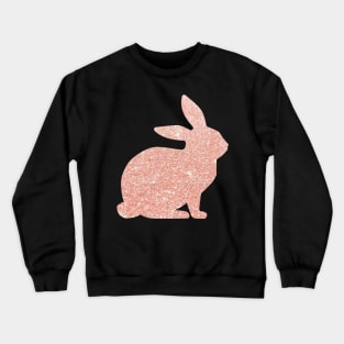 Rose Gold Faux Glitter Easter Bunny Crewneck Sweatshirt